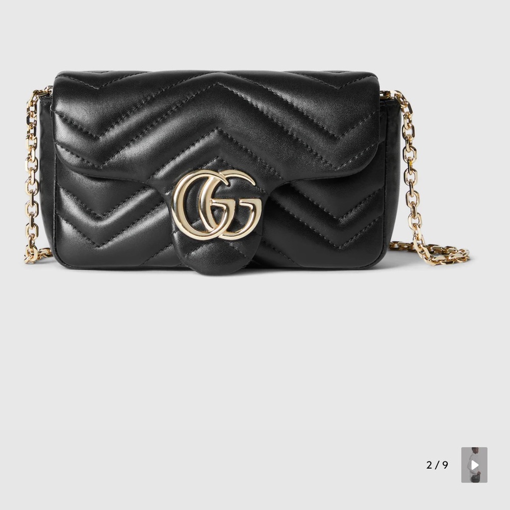 Gucci Black Crossbody Bag with Gold Chain - Picture 1 of 3